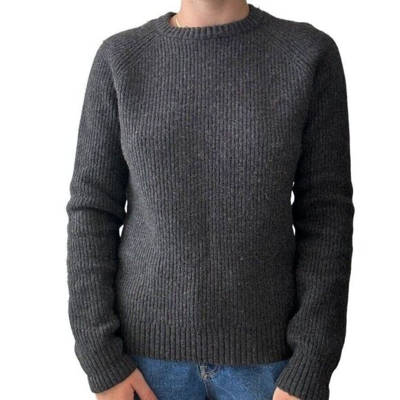 Patagonia Womens Charcoal Gray Recycled Wool Ribbed Sweater XS - Picture 1 of 6